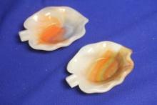 A Pair of Akro Glass Ashtrays