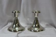 A Pair of 800 Silver Candle Holders