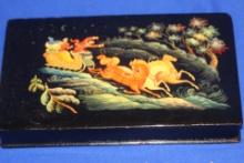 A Signed Hand Painted Russian Lacquer Box