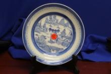A Chinese Blue and White Canton Plate