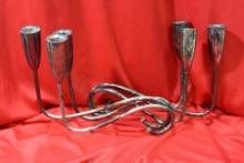 A Pair of Weighted Sterling Candlesticks