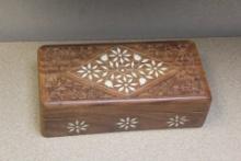 Inlaid Carved Cedar Box