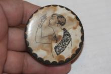 Vintage Risque Celluloid Mirror