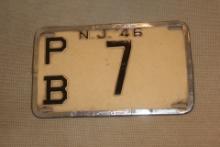 1946 New Jersey License Plate