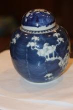 Antique Blue and White Ginger Jar