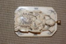 Chinese Carved Bone Pendant