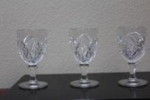 Lot of 3 Pressed Glass Goblets