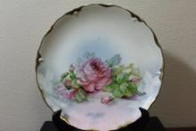 A Handpainted Rose Plate