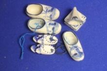Lot of 6 Miniature Delft Items