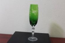 A Green Cut Glass Goblet