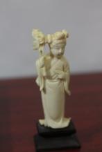 A Carved Bone Beauty on Stand