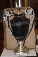 Decorative Metal Urn With Lid