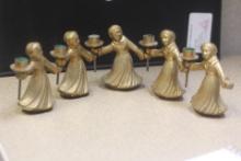 Korean Brass Articulated Candle Holders