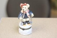 Teddy Bear Ceramic Trinket Box