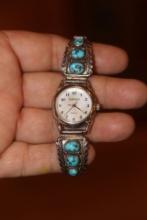 Signed RB Sterling Navajo Watch