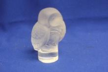 Signed Lalique Crystal Owl
