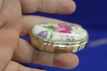 Metal and Porcelain Trinket Box