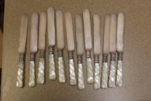 Sheffield Mother of Pearl and Sterling Band Knives
