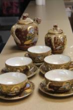 Partial Japanese Moriage Tea Set