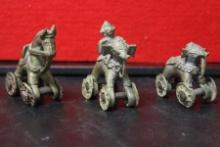 Lot of 3 Metal Animals on Wheels