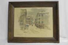 An Old Signed Print, Lithograph