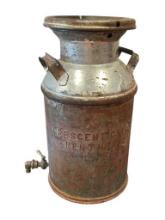 VINTAGE CRESCENT RENO, NV 5 GAL. MILK CAN WITH TOP