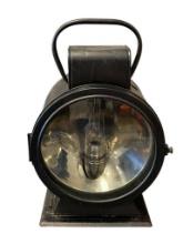 C.T. HAM ROUND BODY RAILROAD TRACTION ENGINE HEADLAMP METAL CONSTRUCTION WITH GLASS WINDOW