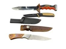 THREE COLLECTIBLE KNIVES INCLUDING SCUBAPRO DIVER'S KNIFE, MAXAM FULL TANG KNIFE, AND OZARK TRAIL