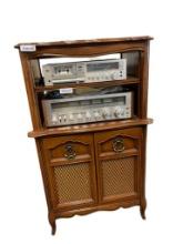 VINTAGE MID-CENTURY WOOD STEREO CONSOLE CABINET