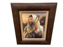 "THE GOOD SHEPHERD" RELIGIOUS TEXTURED PRINT OF JESUS BY SIMON DEWEY