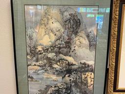 WANG CHI-CH'IEN OFFSET LITHOGRAPH BY RENOWN CHINESE-AMERICAN ARTIST TITLED "ABOVE THE LAKE"