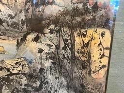 WANG CHI-CH'IEN OFFSET LITHOGRAPH BY RENOWN CHINESE-AMERICAN ARTIST TITLED "ABOVE THE LAKE"