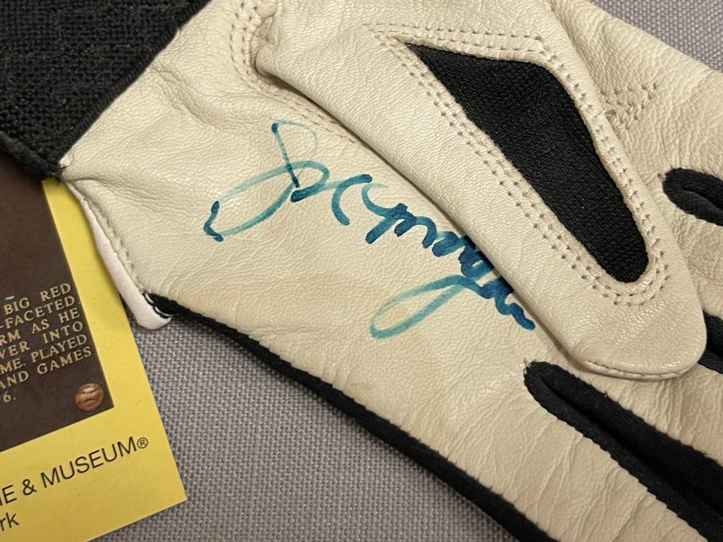 HALL OF FAMER JOE MORGAN AUTOGRAPHED BASEBALL MEMORBILLIA AUTOGRAPHED BASEBALL, BASEBALL GLOVE, AND