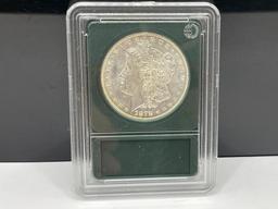 1878 U.S. MORGAN SILVER DOLLAR 7/8 TAILFEATHERS STRONG BU