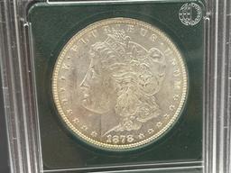 1878 U.S. MORGAN SILVER DOLLAR 7/8 TAILFEATHERS STRONG BU