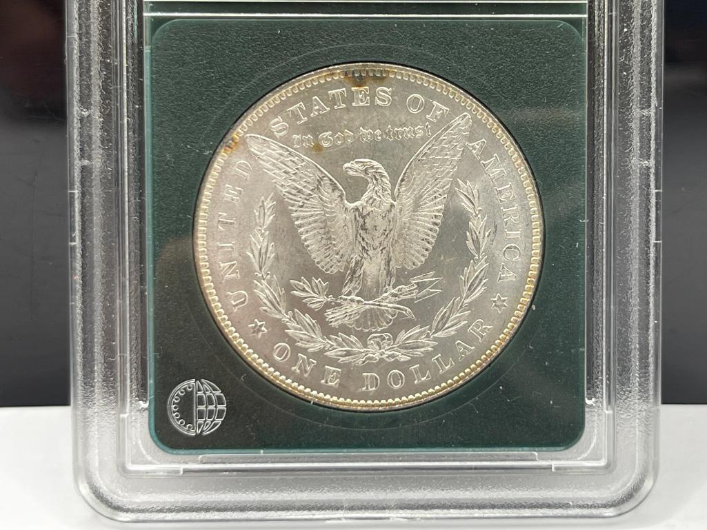 1878 U.S. MORGAN SILVER DOLLAR 7/8 TAILFEATHERS STRONG BU