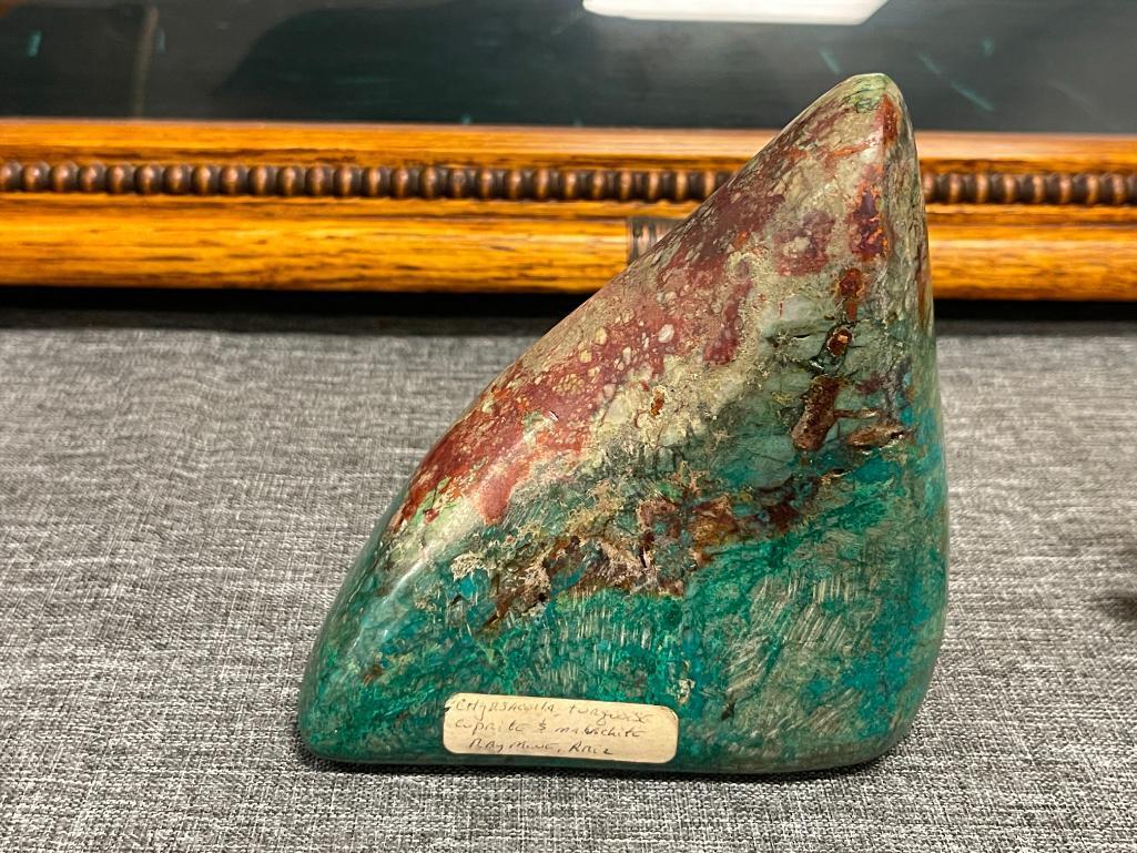 CHRYSOCOLLA TURQUOISE CUPRITE GEOLOGICAL SPECIMEN MINED IN RAY MINE, ARIZONA