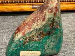 CHRYSOCOLLA TURQUOISE CUPRITE GEOLOGICAL SPECIMEN MINED IN RAY MINE, ARIZONA