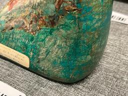 CHRYSOCOLLA TURQUOISE CUPRITE GEOLOGICAL SPECIMEN MINED IN RAY MINE, ARIZONA