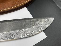FULL TANG DAMASCUS STEEL MACHETE WITH WOOD HANDLE