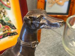 HEAVY BRONZE GREYHOUND DOG SCULPTURE