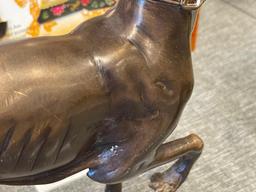 HEAVY BRONZE GREYHOUND DOG SCULPTURE