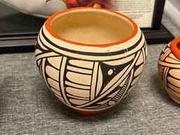 JEMEZ NATVE AMERICAN AND OAXACA MEXICO POTTERY BOWLS NEW MEXICO POTTERY BOWLS SIGNED ON BOTTOM