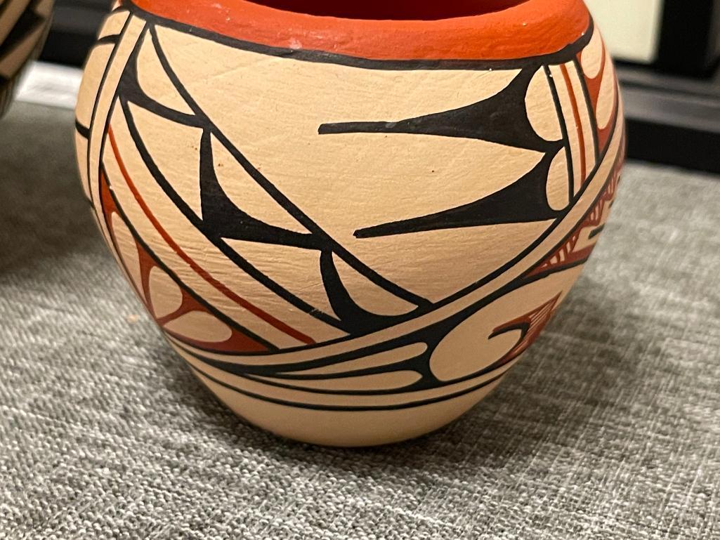 JEMEZ NATVE AMERICAN AND OAXACA MEXICO POTTERY BOWLS NEW MEXICO POTTERY BOWLS SIGNED ON BOTTOM