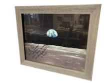 BILL ANDERS FAMOUS AUTOGRAPHED MOON LANDING PHOTOGRAPH PERSONALIZED TITLED "EARTHRISE"