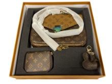 MARKED LOUIS VUITTON POCHETTE METIES CROSSBODY DESIGNER BAG WITH MATCHING BUNNY CHARM AND WALLET ...