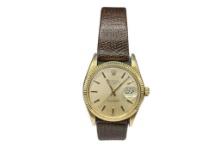 VINTAGE 1959 14K YELLOW GOLD CASE ROLEX OYSTER PERPETUAL DATE ADJUST WRISTWATCH