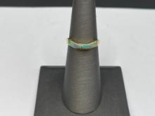 14K YELLOW GOLD INLAID OPAL RING