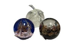 TWO CAITHNESS LIMITED EDITION SCOTLAND ARTGLASS PAPERWEIGHTS TITLED "NEMESIS" AND "REACTOR"