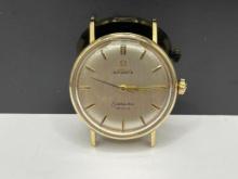 14K YELLOW GOLD CASE OMEGA AUTOMATIC SEAMASTER DEVILLE WATCH